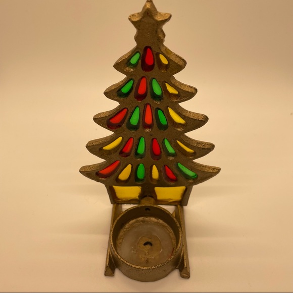 Vintage Brass Christmas Tree Votive Holder - Picture 7 of 8